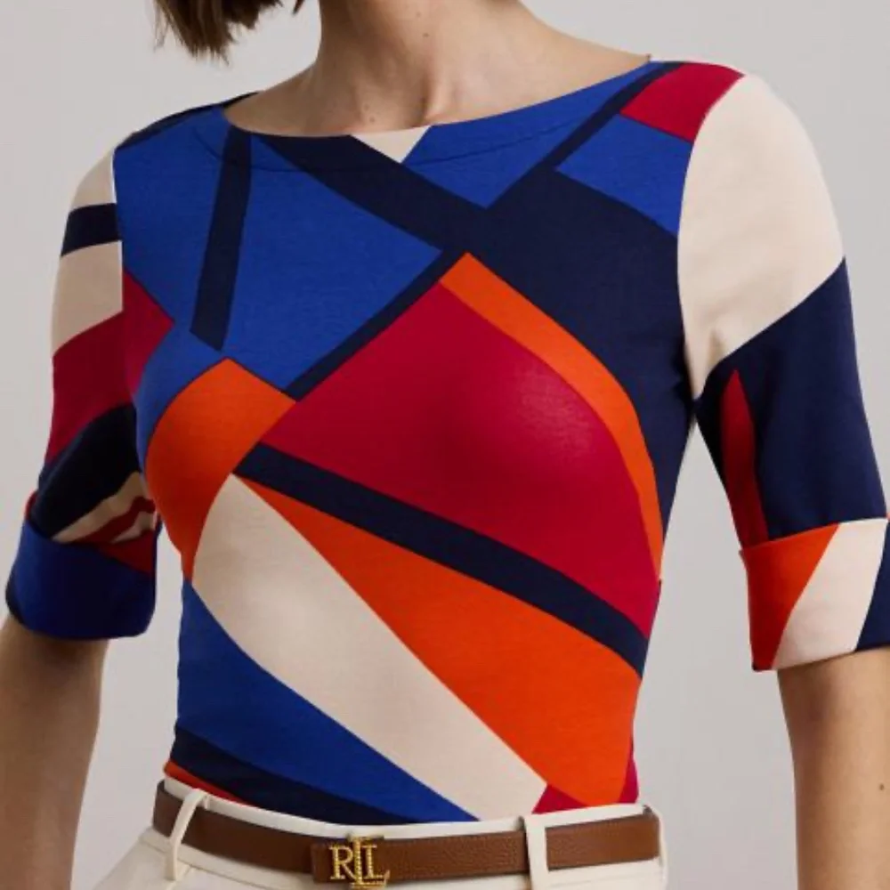 LAUREN RALPH LAUREN COTTON BOATNECK T-SHIRT - Picture 3 of 7